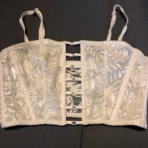 Sparkle lace crop bustier top